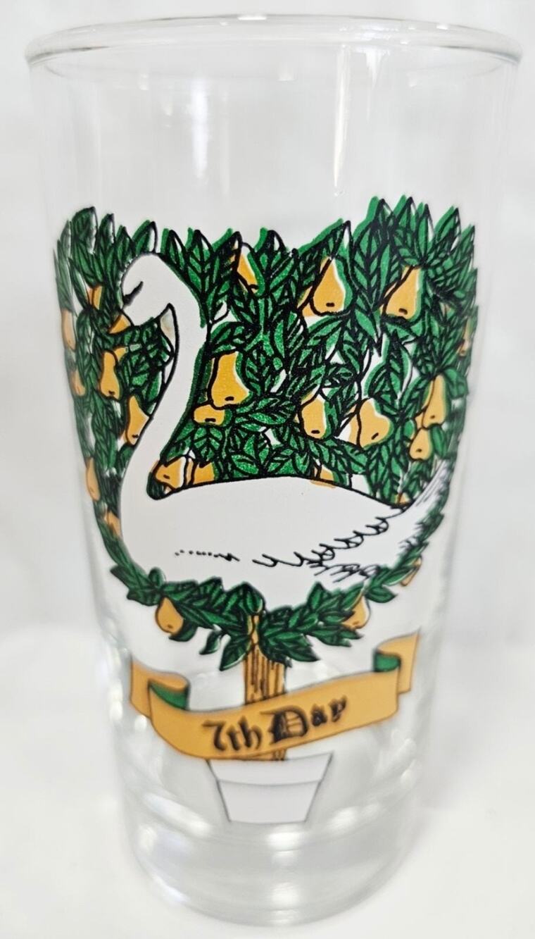 7th Day Vtg Indiana Glass 12 Days of Christmas Glass Tumbler Replacement Glass